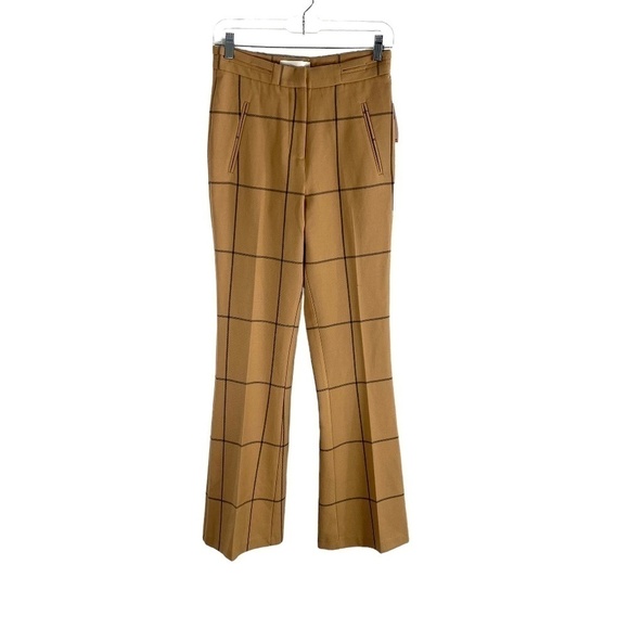 Anthropologie Sable Windowpane Trouser Pant SZ 0 NEW NWT